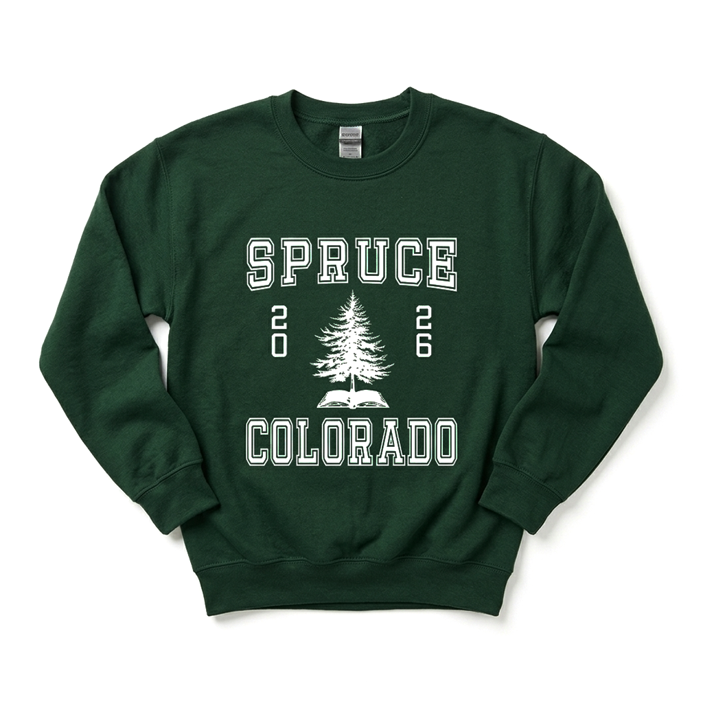 Youth | Spruce Varsity Crewneck – Spruce Green